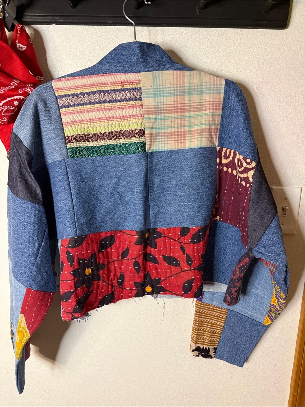 Tricia Fix Patchwork Denim & Kantha Kimono Jacket - One of a kind M/L NWOT - Picture 3 of 3